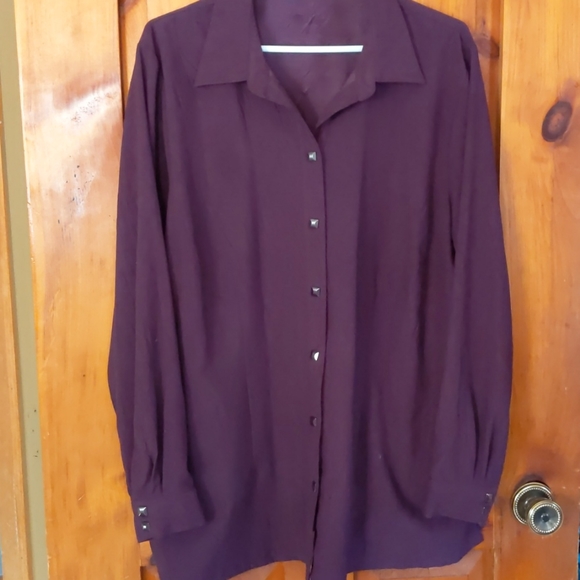 Plus size deep wine coloured Pennington's long sle - Picture 1 of 6